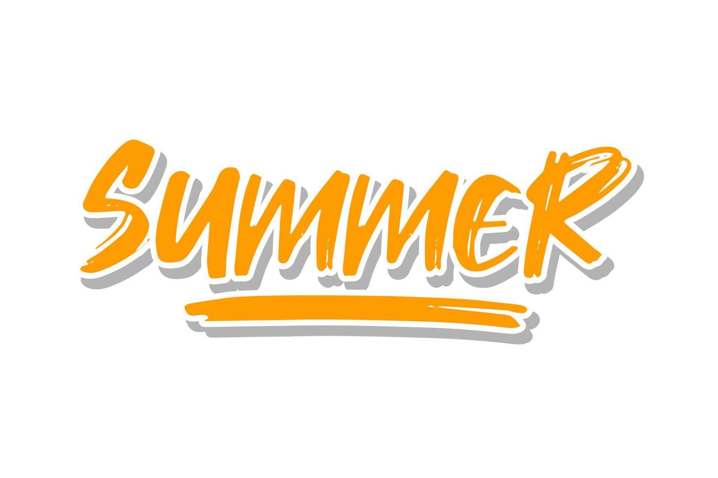 Summer Typography Lettering Abstract Brush Style Design vector