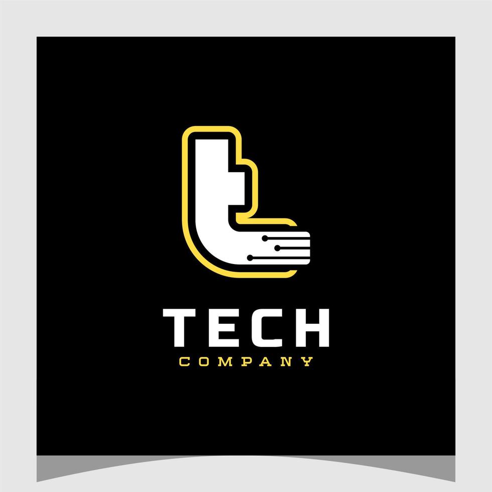 vector de icono de logotipo de tecnología de letra t