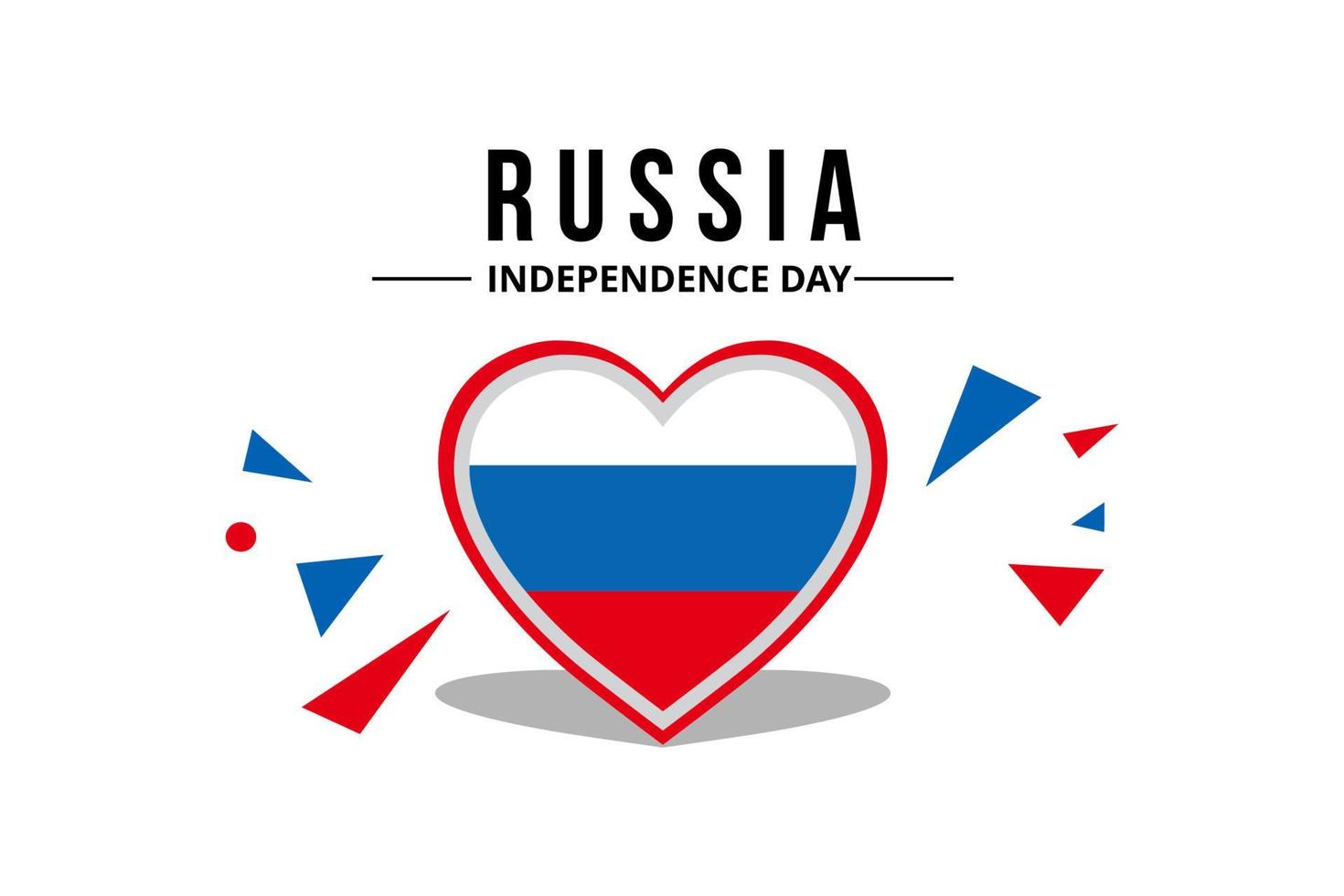 Russian Flag Heart Shape Vector For Nationalism Event