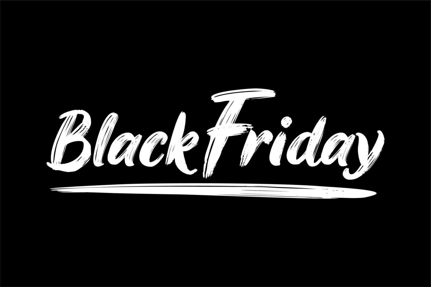 Black Friday Brush Handwriting On Black Background, For Banner Template Design vector