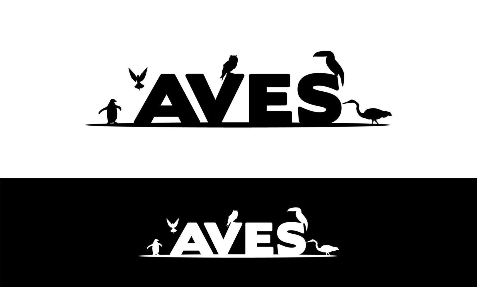 AVES Typography With Animal Icon Bird logo design inspiration vector