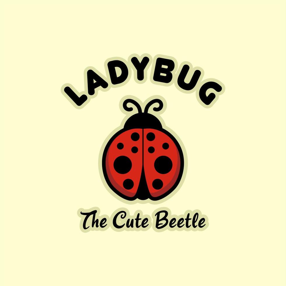 Ladybug Illustration Icon logo design vector