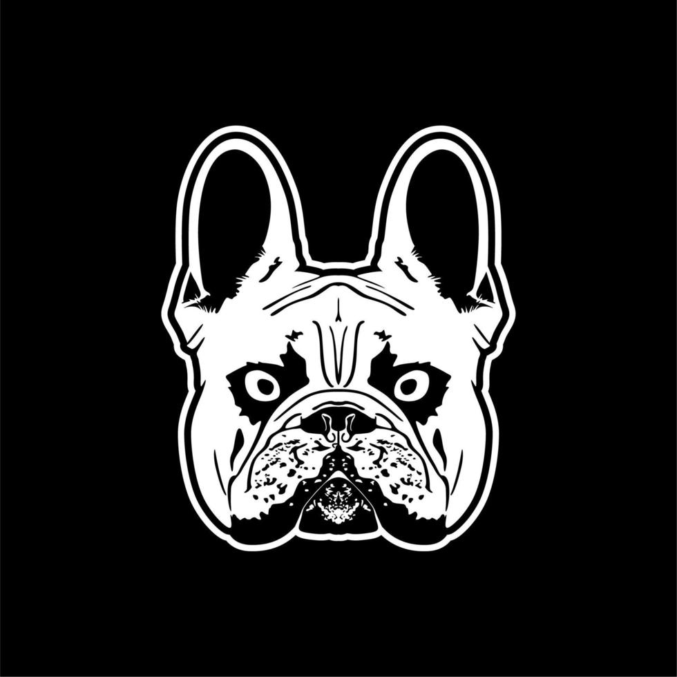 Bulldog Dog Head Vector Illustration, For Petshop Logo, Sticker Design Or Souvenir Pin