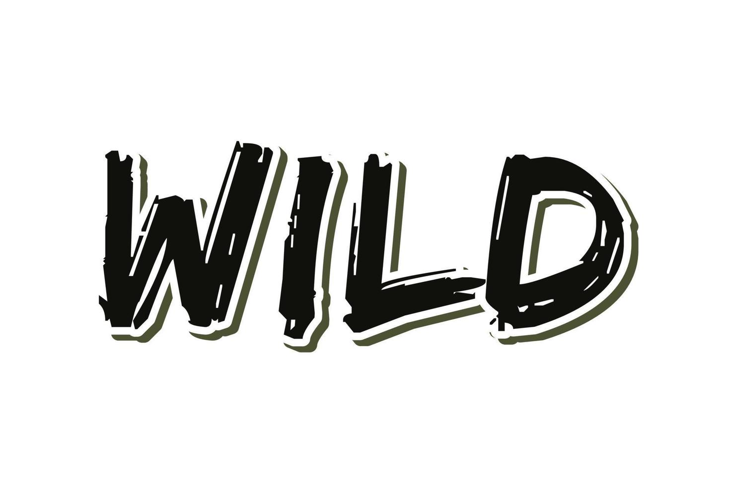 Illustrasi Vector Wild Typography With Vintage Grunge Lettering Style On The Background