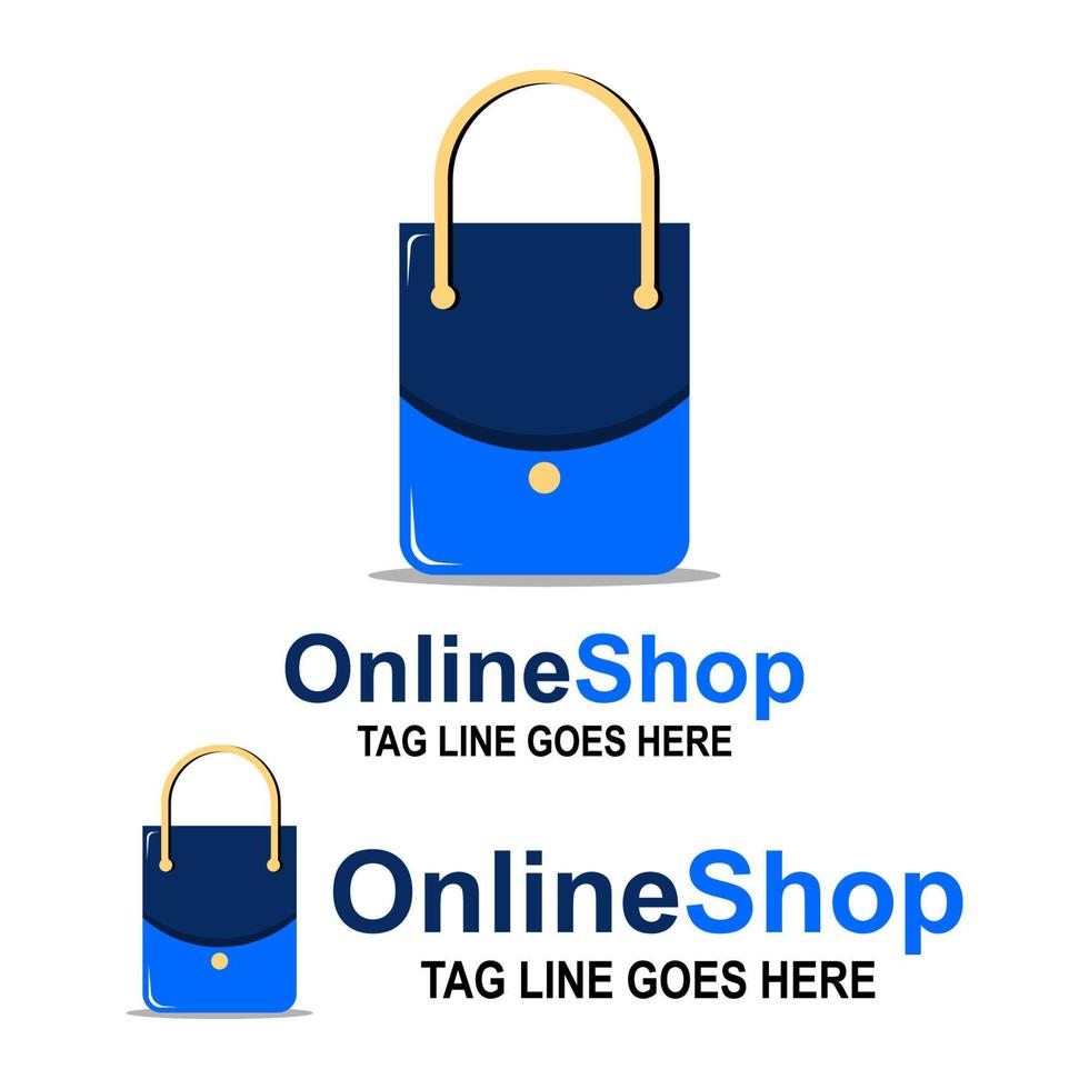 Online shop logo design template vector