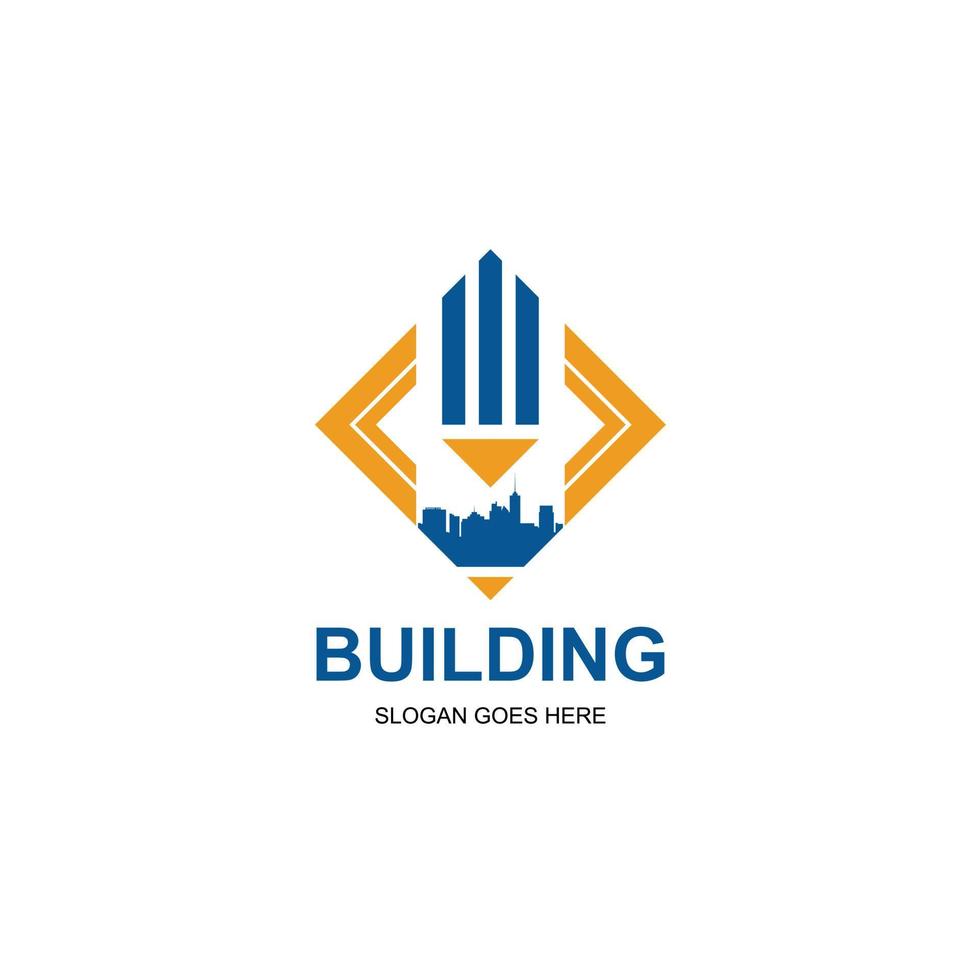 logotipo para una empresa de construcción o diseño exterior e interior vector