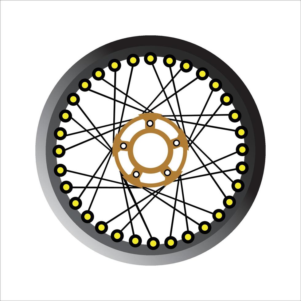 parte de rueda realista de una ilustración de vector de motocicleta