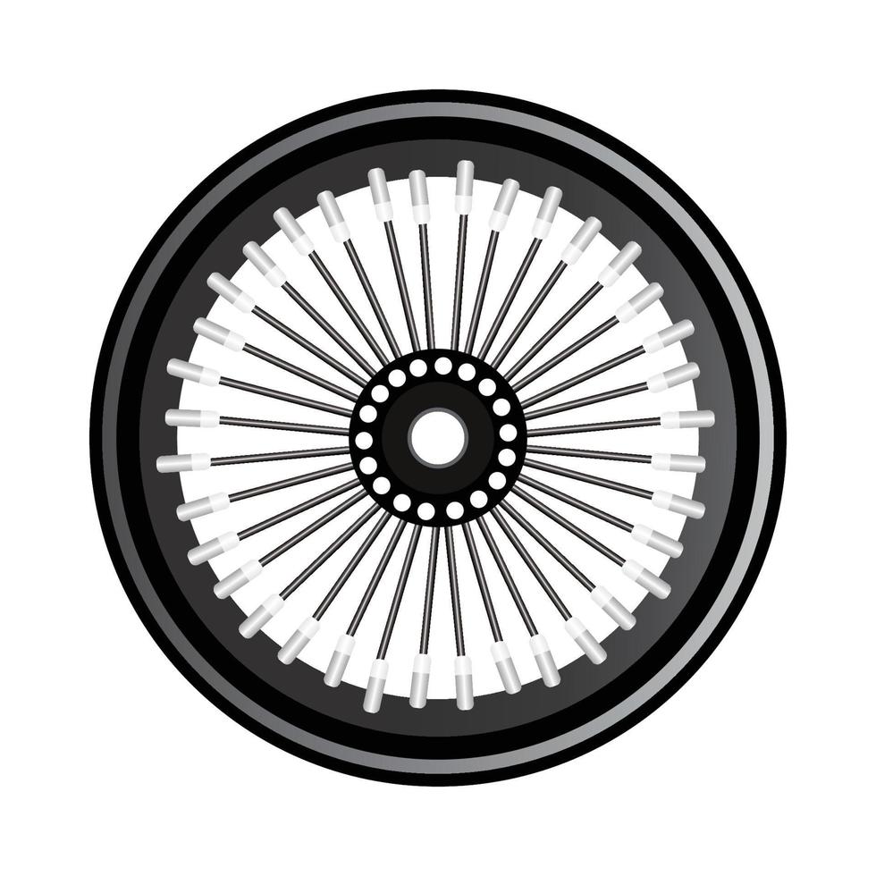 Realistic wheel part of a motorcycle vector illustration