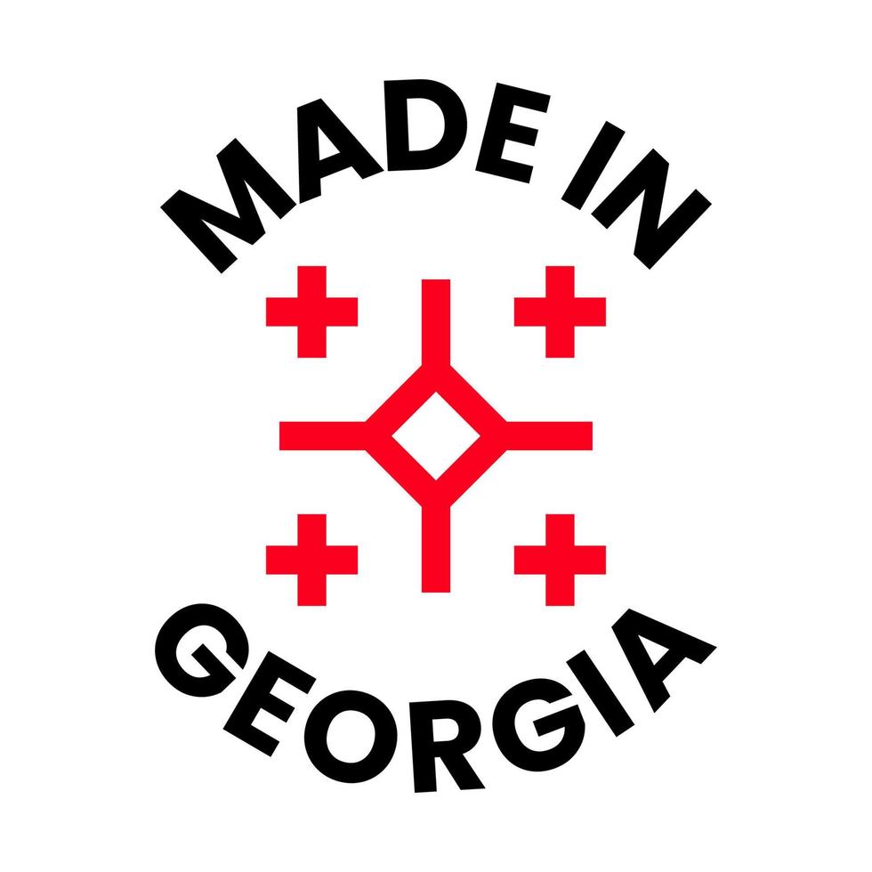 Made in Georgia oval stamp with stylized national five cross symbol vector