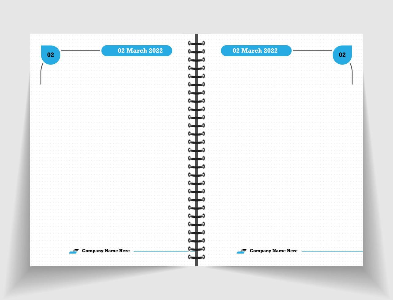 colorful dairy inner page spring notebook page design layout dot grid sketchbook vector