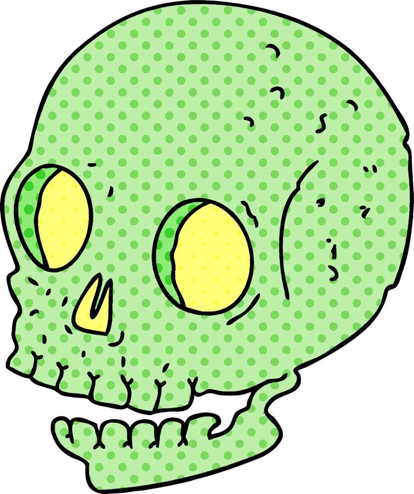 quirky comic book style cartoon skull vector