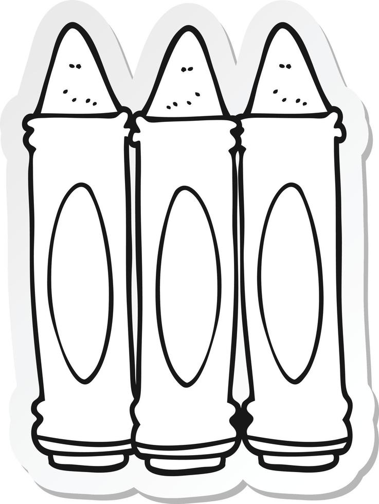 sticker of a cartoon crayons vector