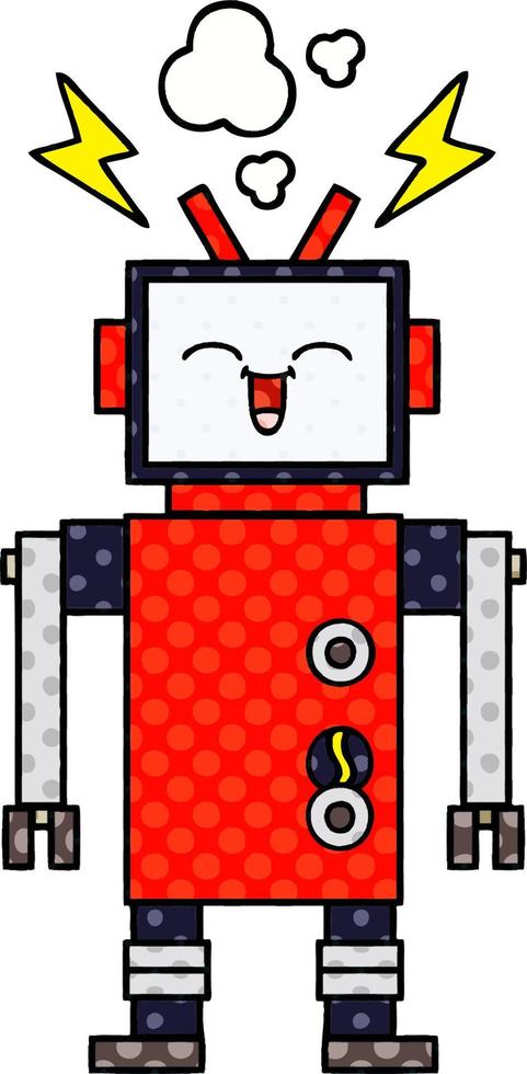 comic book style cartoon robot vector