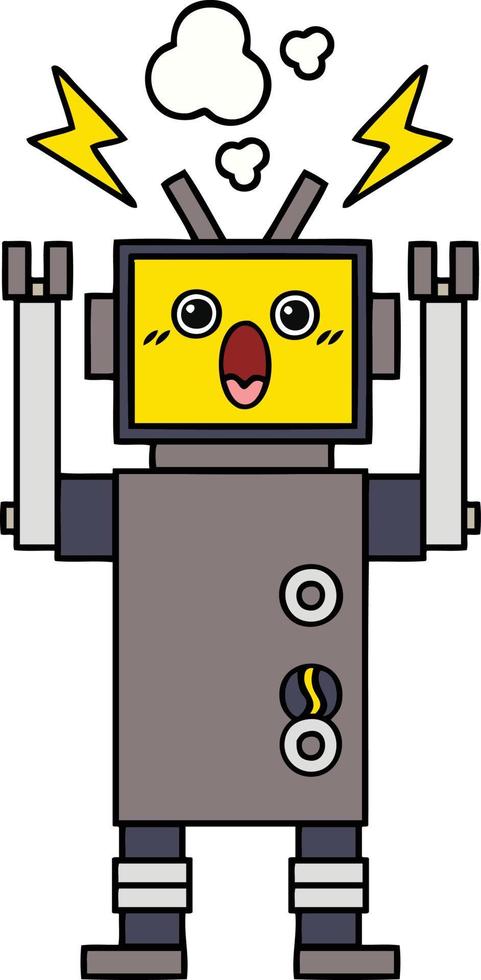 cute cartoon broken robot vector