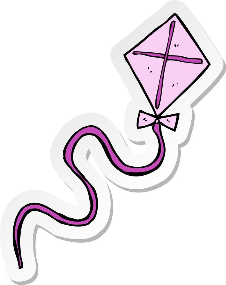 sticker of a cartoon flying kite vector