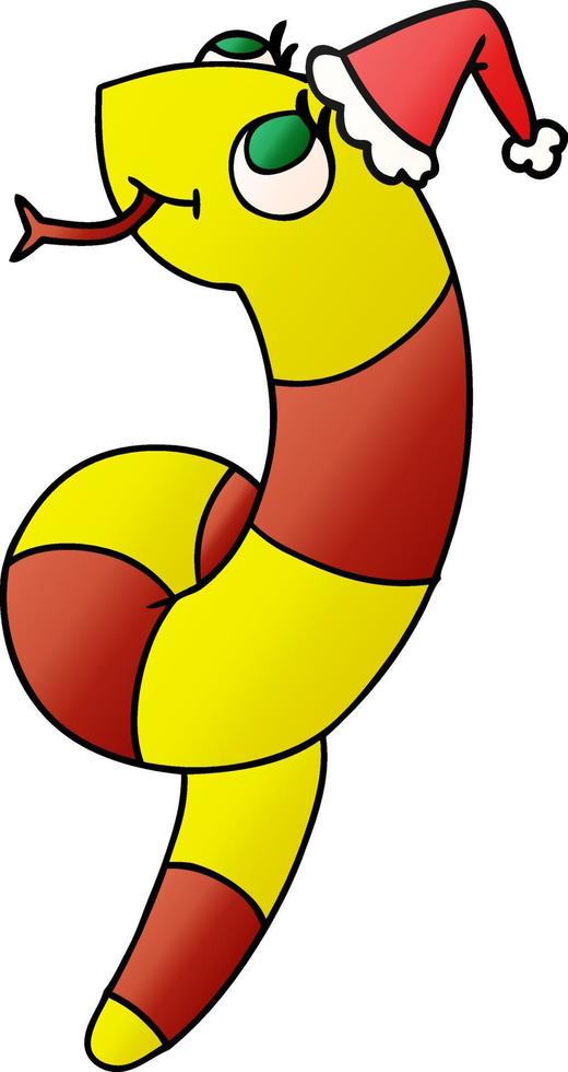 christmas gradient cartoon of kawaii snake vector