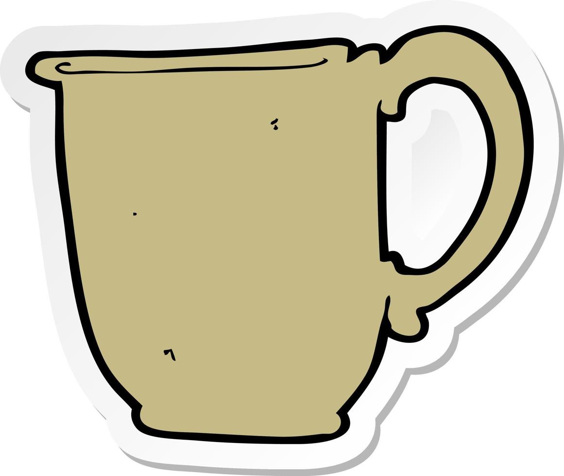 sticker of a cartoon mug vector