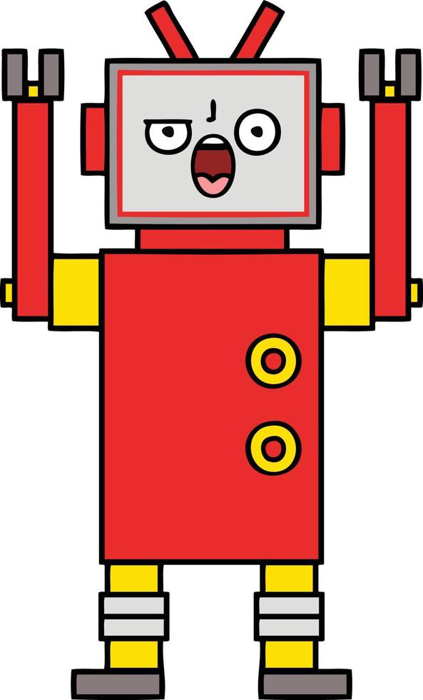 cute cartoon angry robot vector