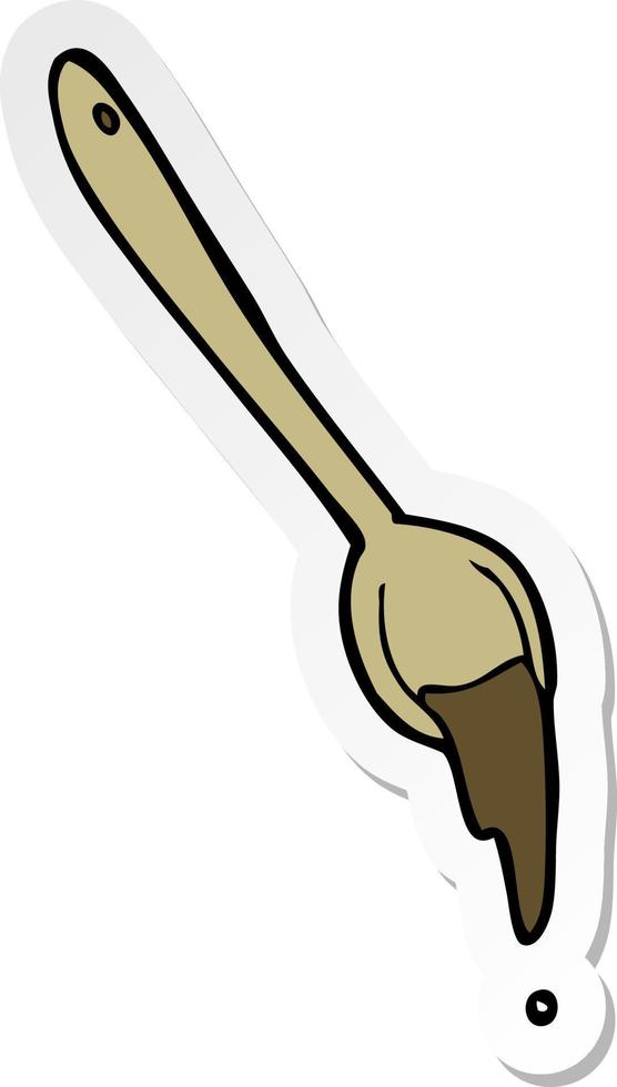 sticker of a cartoon spoon vector