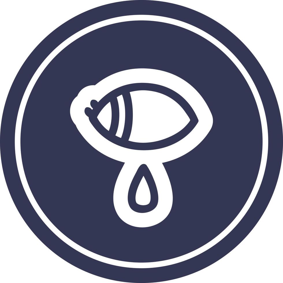 icono circular de ojo llorando vector