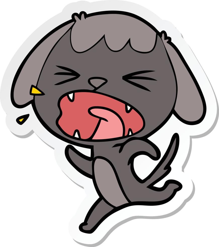 sticker of a cute cartoon dog barking vector
