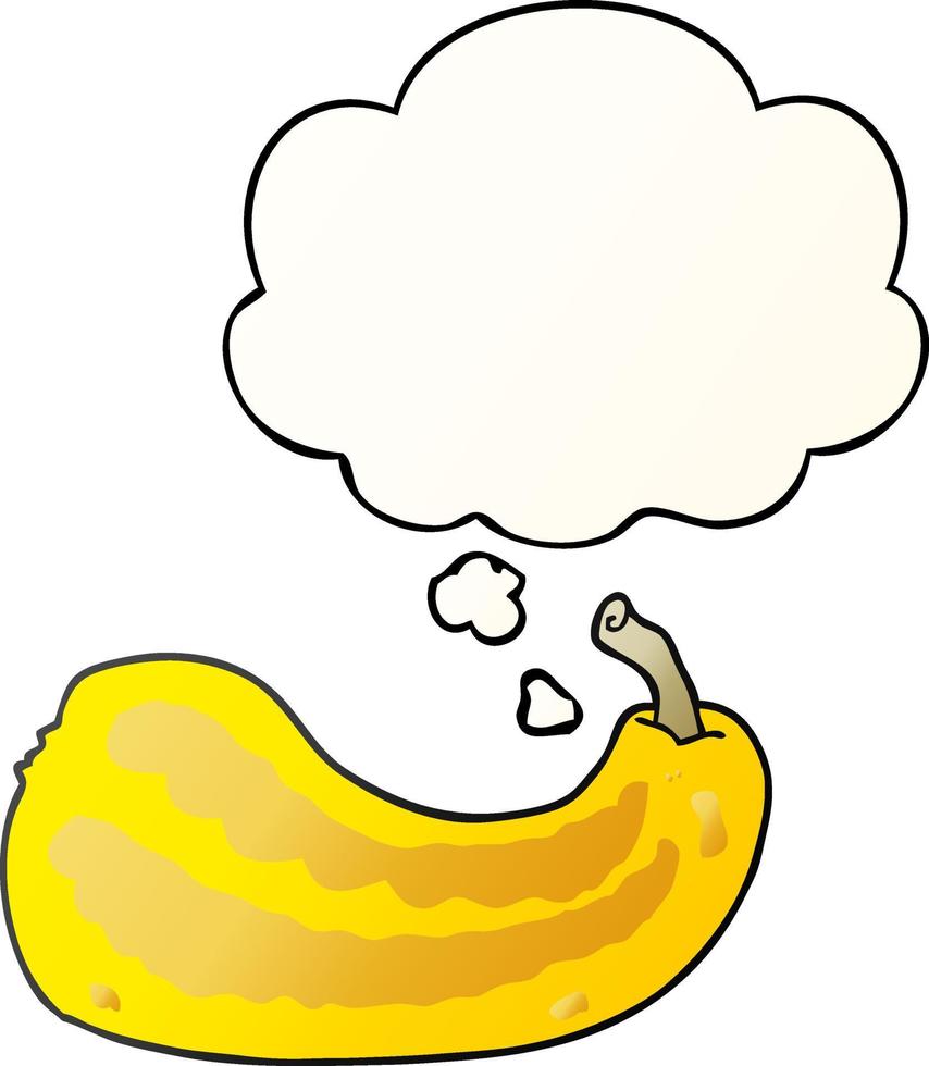cartoon squash and thought bubble in smooth gradient style vector