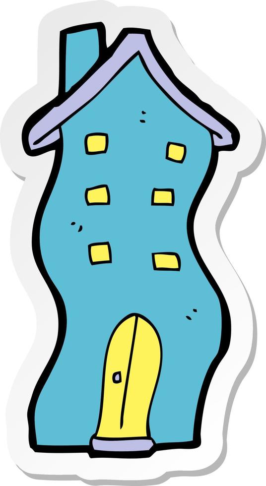 sticker of a cartoon house doodle vector