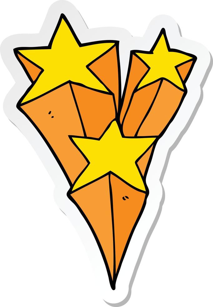 sticker of a cartoon shooting stars vector