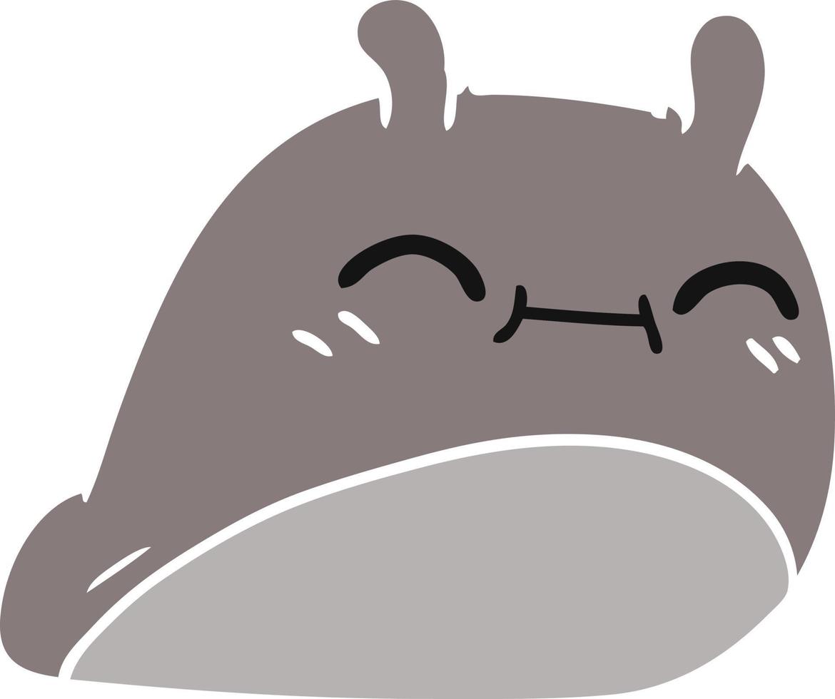 cartoon of a happy kawaii slug vector