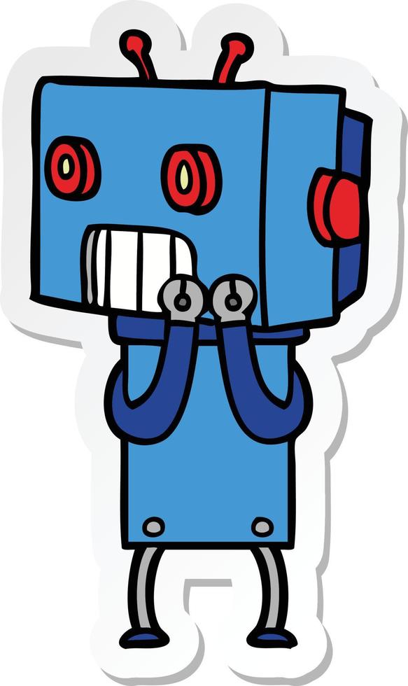 sticker of a cartoon robot vector