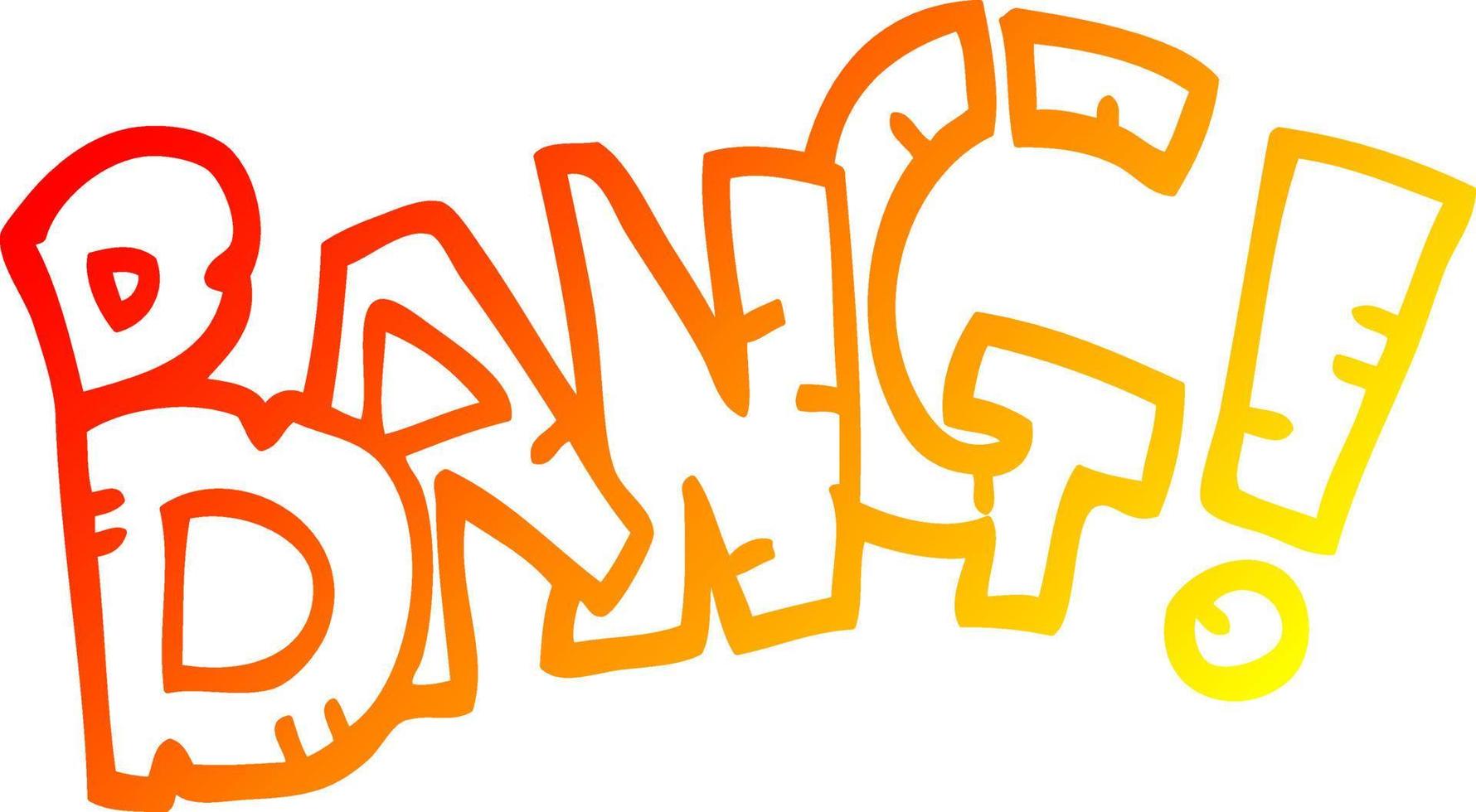 warm gradient line drawing cartoon bang symbol vector