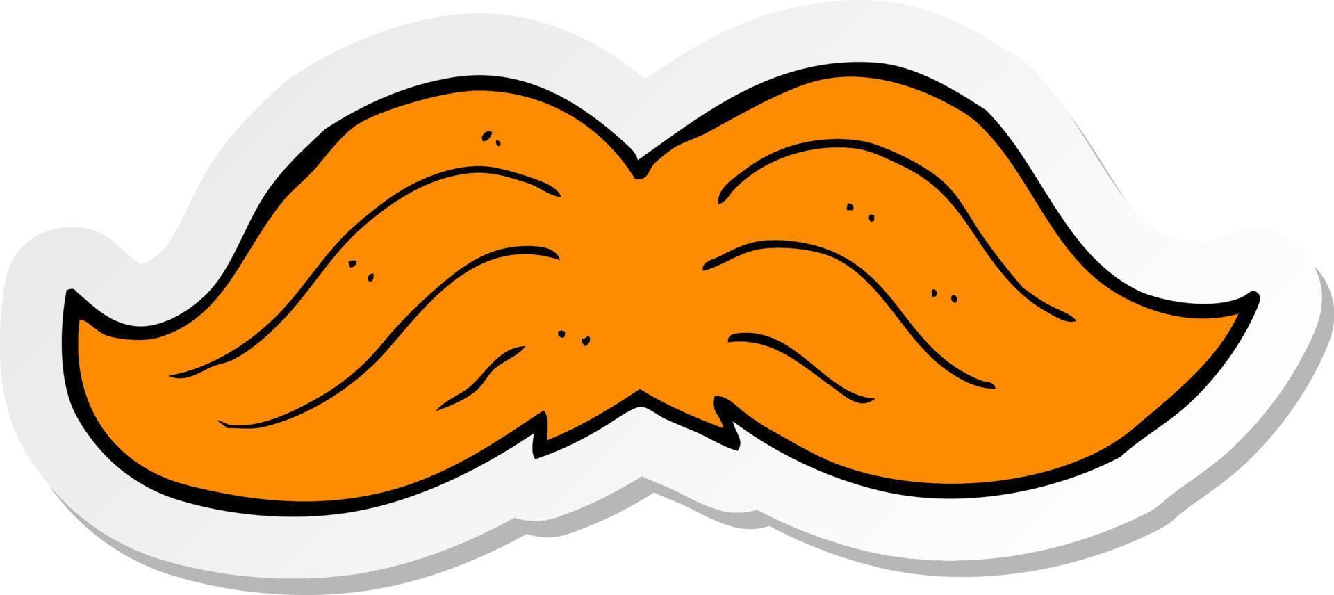 sticker of a cartoon ginger mustache vector