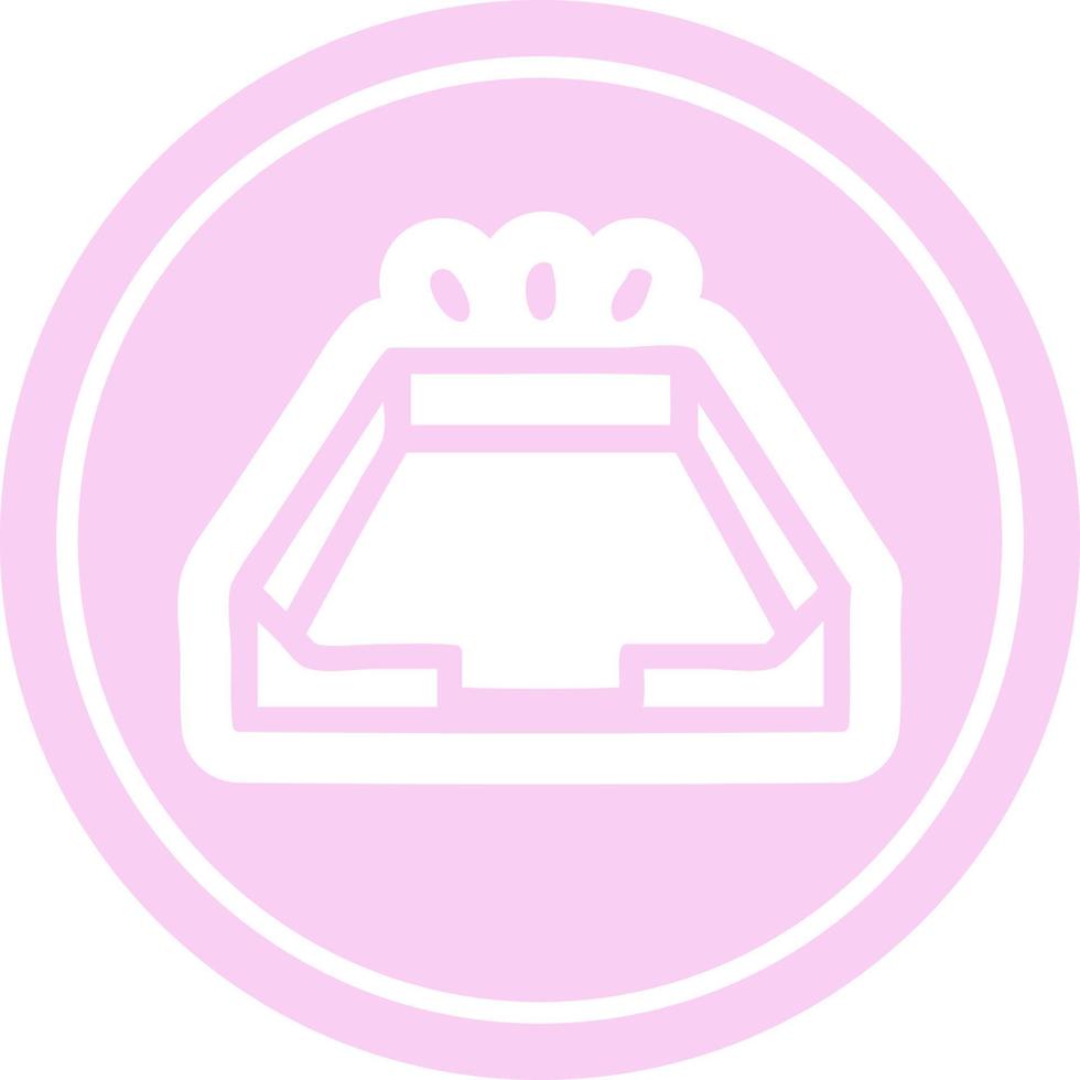 empty in tray circular icon vector