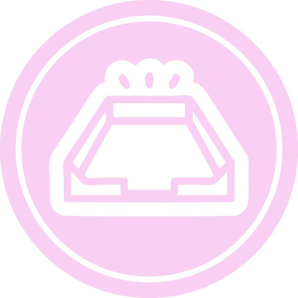 empty in tray circular icon vector