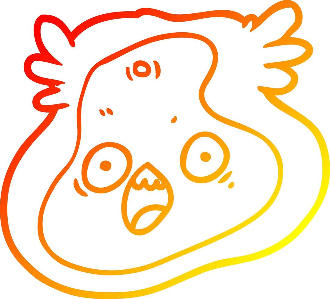 warm gradient line drawing cartoon germ vector