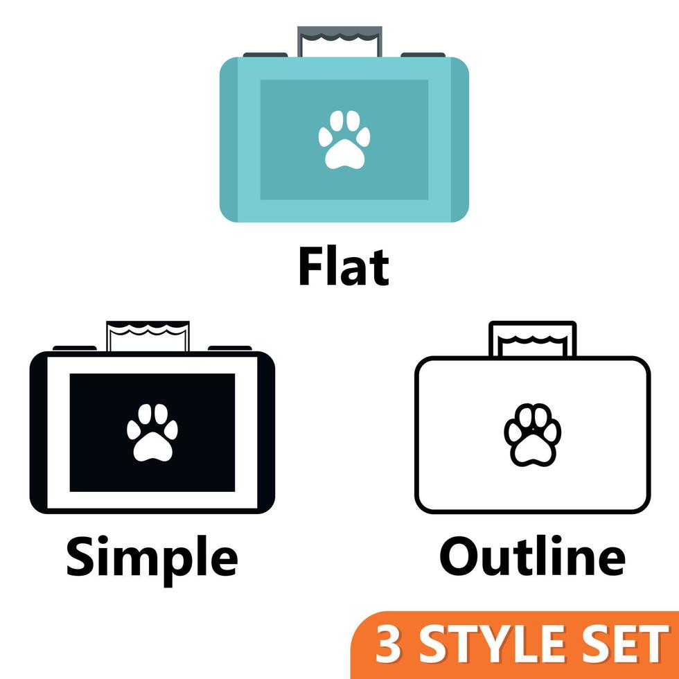 conjunto de iconos de maleta para animales vector