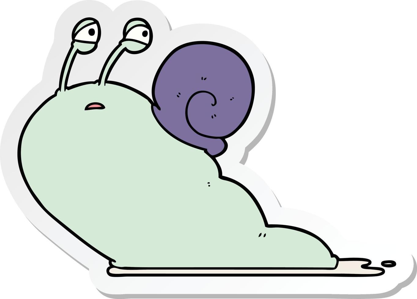 sticker of a cartoon slug vector