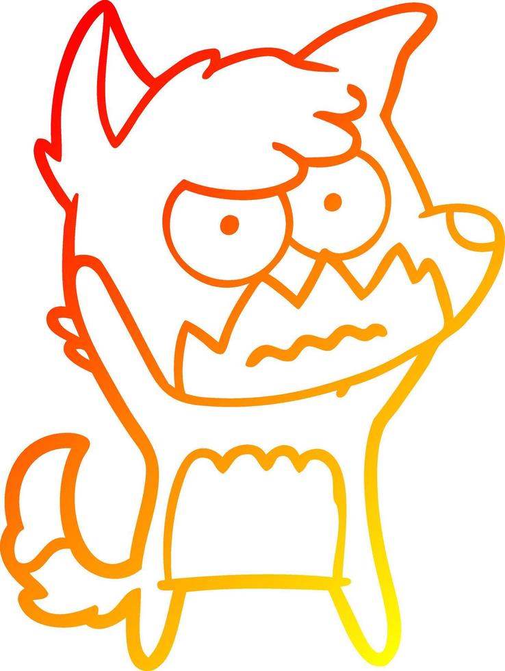 warm gradient line drawing cartoon annoyed fox vector