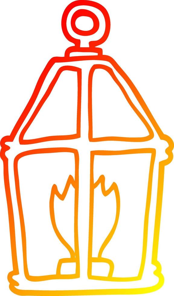 warm gradient line drawing cartoon lantern vector