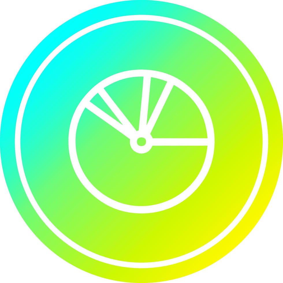 pie chart circular in cold gradient spectrum vector