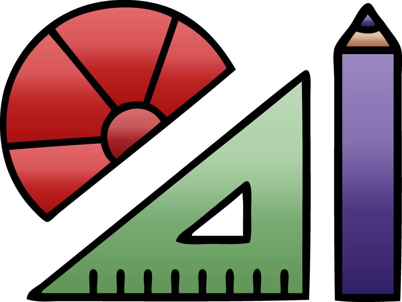 gradient shaded cartoon maths kit vector