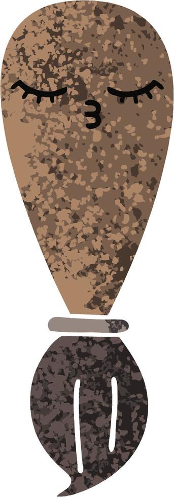 retro illustration style cartoon paint brush vector