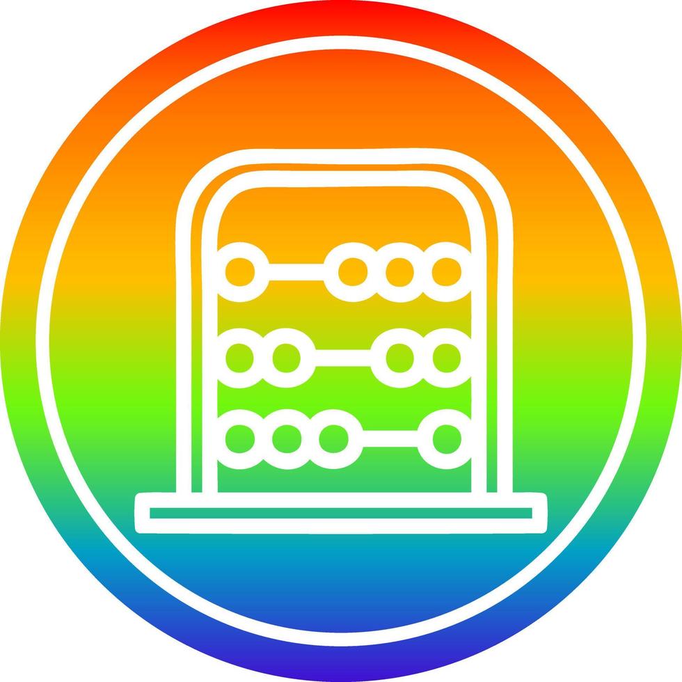 traditional abacus circular in rainbow spectrum vector