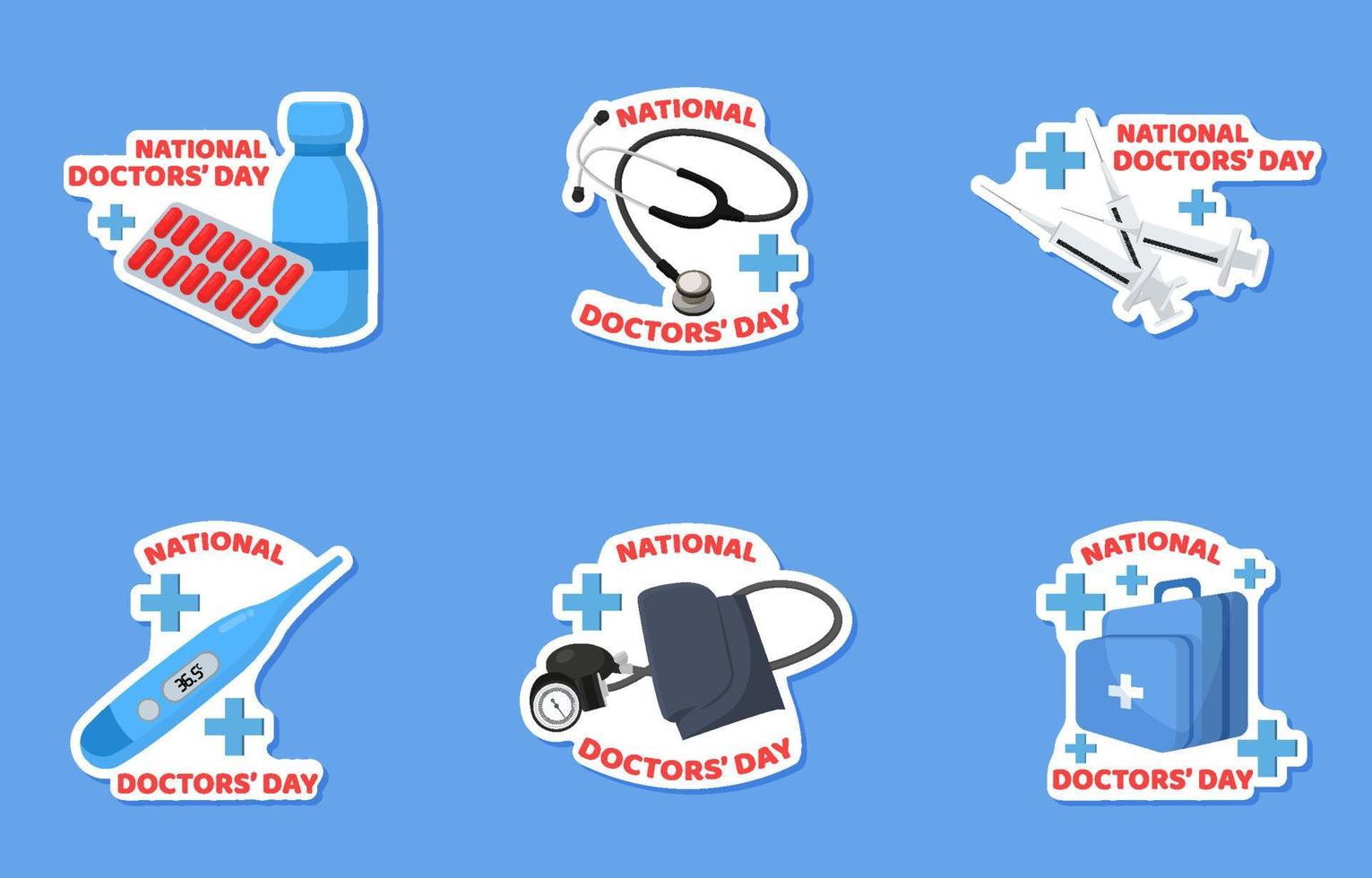 National Doctor Day Sticker vector