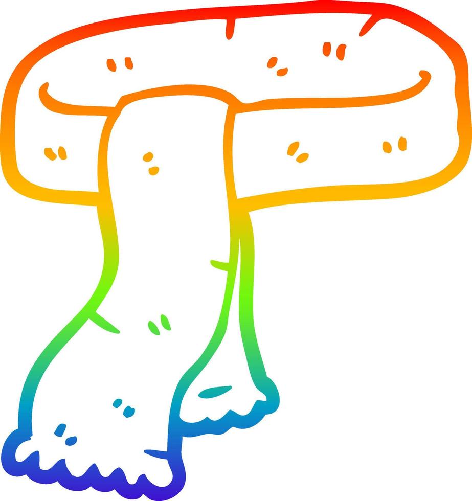 bufanda de dibujos animados de dibujo de línea de degradado de arco iris vector