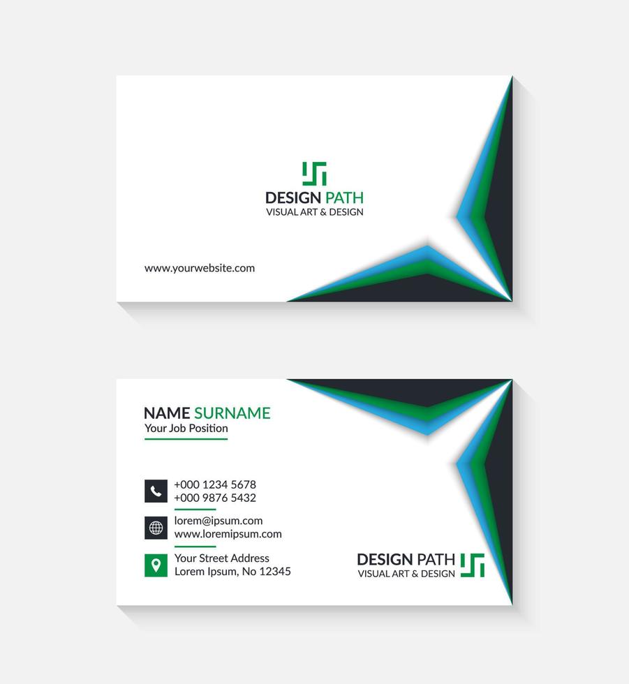 Modern Professional Business Card Template Design with Logo or Icon for Your Business vector