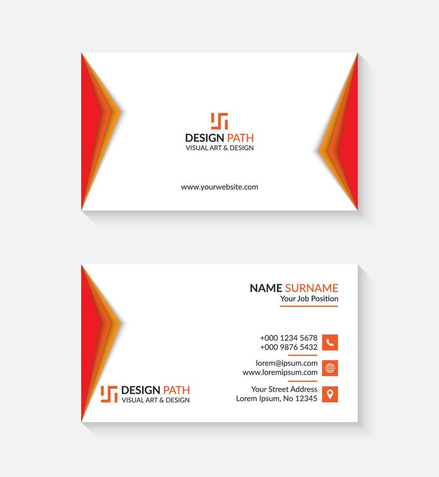 Simpe Business Card Template Design with Logo or Icon for Your Business vector