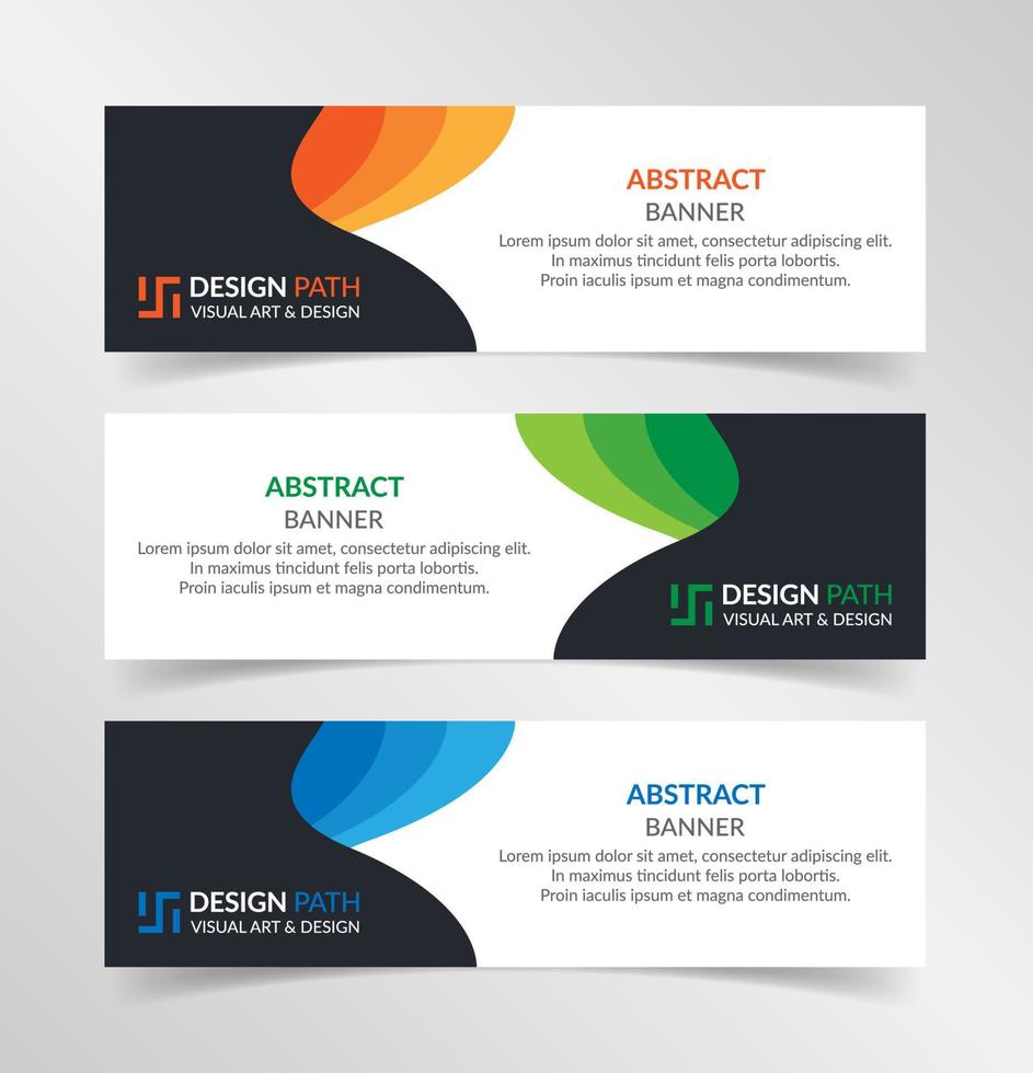 Plantilla de web de banner moderno de diseño abstracto de vector