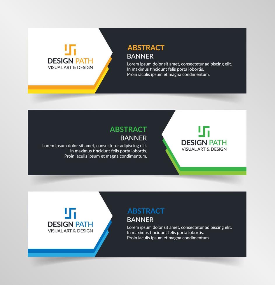 Plantilla de web de banner moderno de diseño abstracto de vector