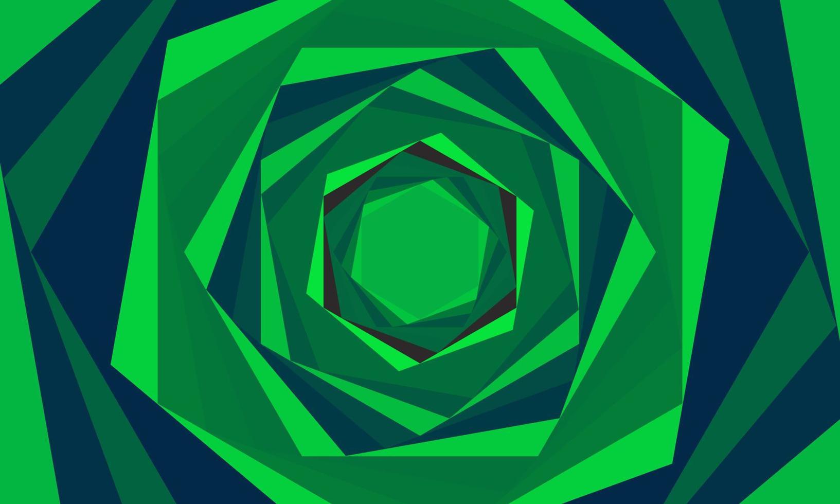 Fondo geométrico abstracto espiral verde. ilustración vectorial vector